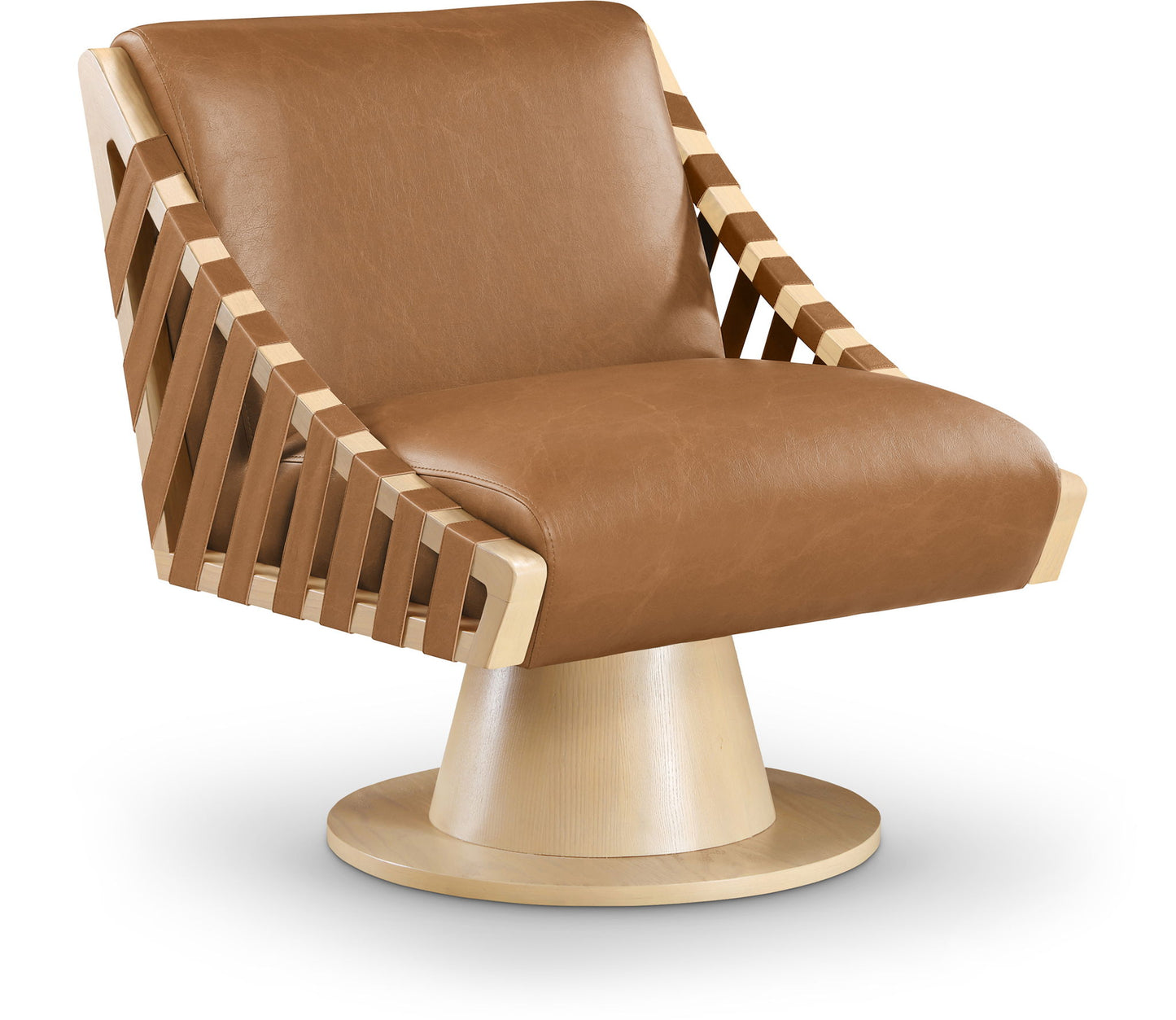 Millwin - Swivel Accent Chair With Natural Base