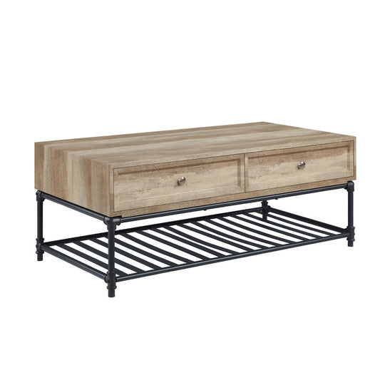 Brantley II - Coffee Table - Oak & Sandy Black