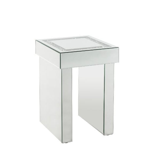 Noralie - 16" End Table With Faux Diamonds - Mirrored
