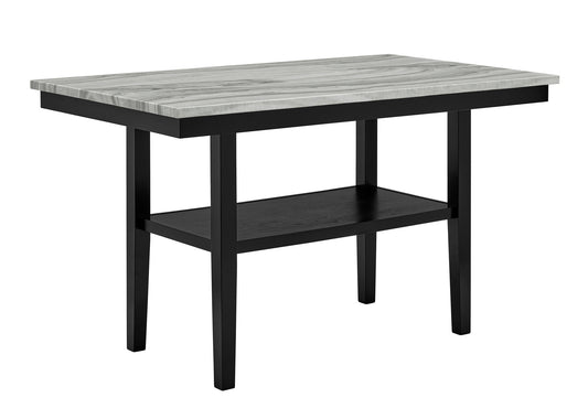Marbel - 6 Piece Dining Room Set - Dove / Black