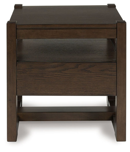 Breckington - Square End Table - Dark Brown