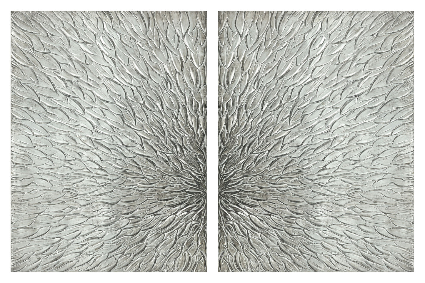 40x30 Hand Painted Textured Canvas - Pearl Silver