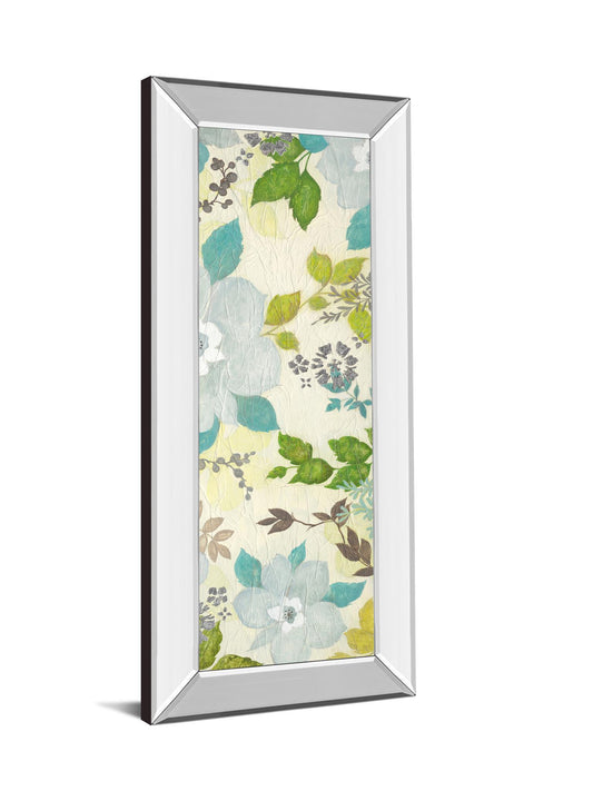 Fragrant Garden Il By Tava Studios - Mirror Framed Print Wall Art - Blue