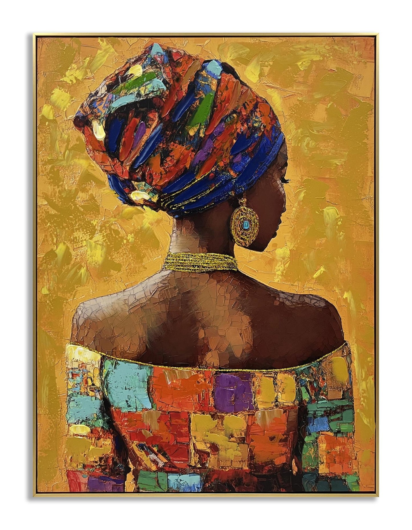 Radiant Mosaic Silhouette - 40" x 30" Framed Wall Art