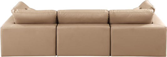 Comfy - Faux Leather Modular Sofa 3 Pieces - Tan