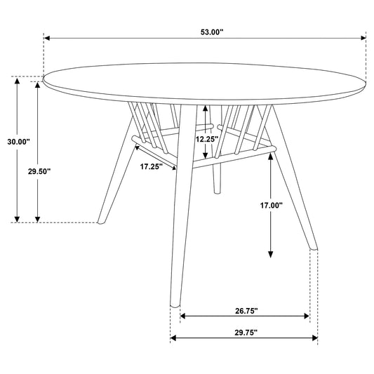 Shirley - 5 Piece Round Dining Table Set With Cushioned Chairs - Dark Walnut