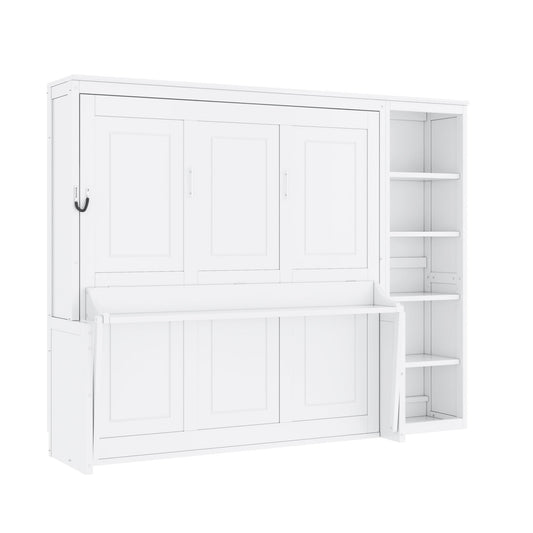 Sturdy Murphy Bed With Desk And Bookshelf