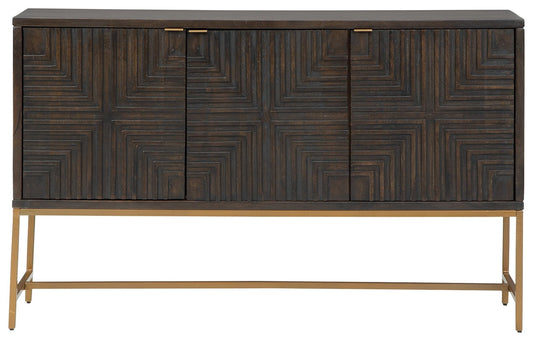 Elinmore - Accent Cabinet - Brown / Gold Finish