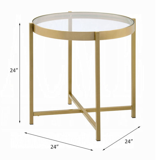 Charrot - End Table - Clear Glass Top & Gold