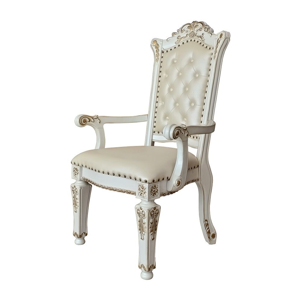 Vendome - Arm Chair (Set of 2) - Synthetic Leather & Antique Pearl