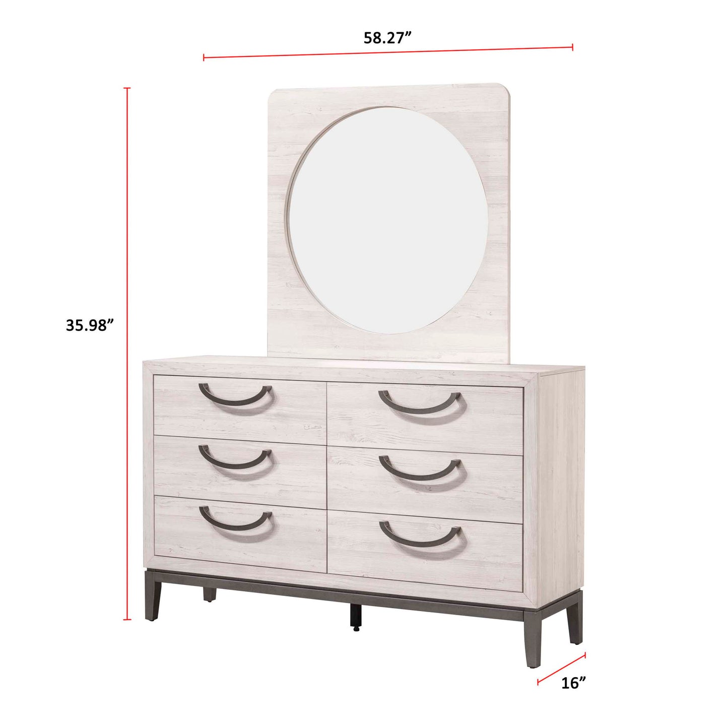 Veda - Dresser And Mirror - Beige