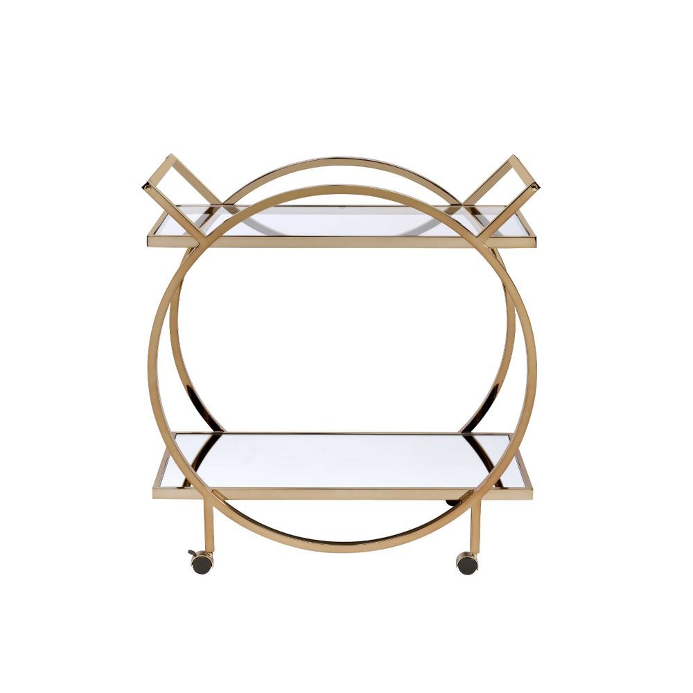 Traverse - Serving Cart - Mirrored & Champagne