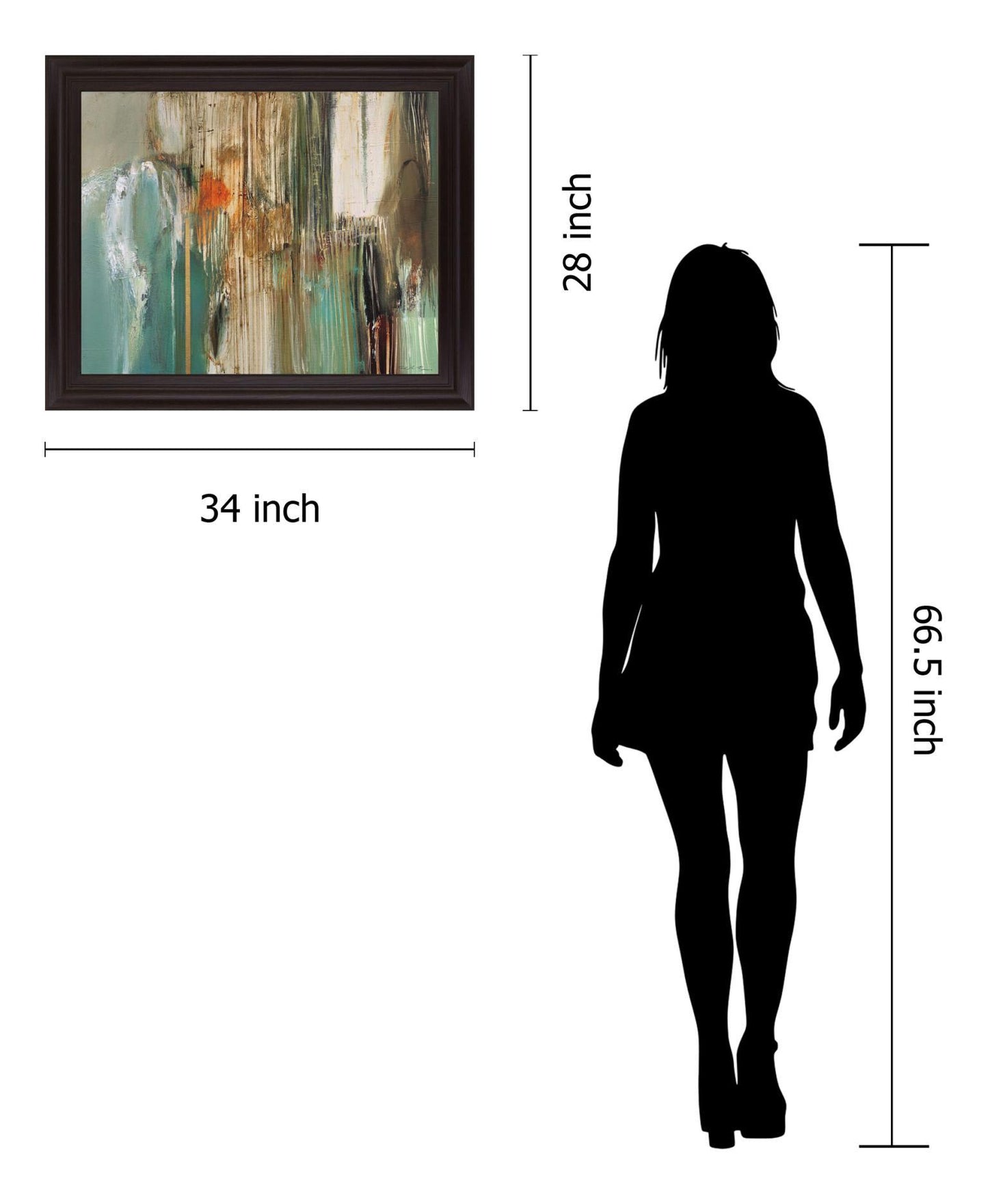 Whispering Teal - 28" x 34" Framed Wall Art