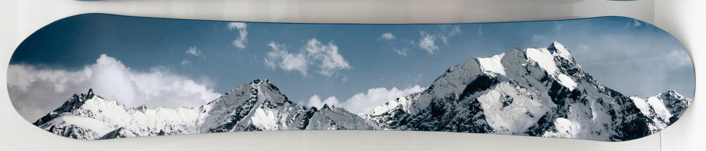 Snowboard - Mountains With Clouds - Blue
