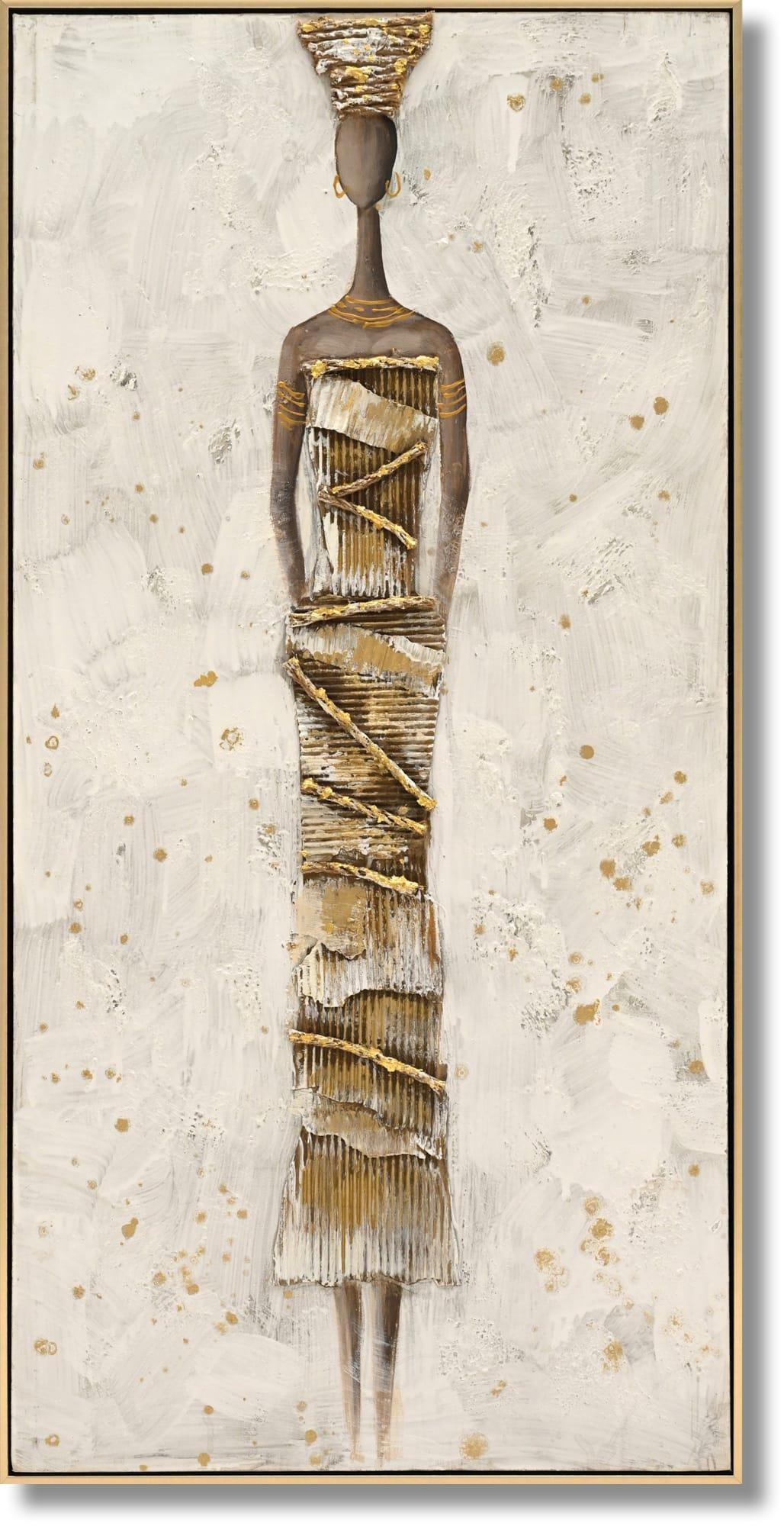 Radiant Muse Silhouette - 21" x 40" Framed Wall Art