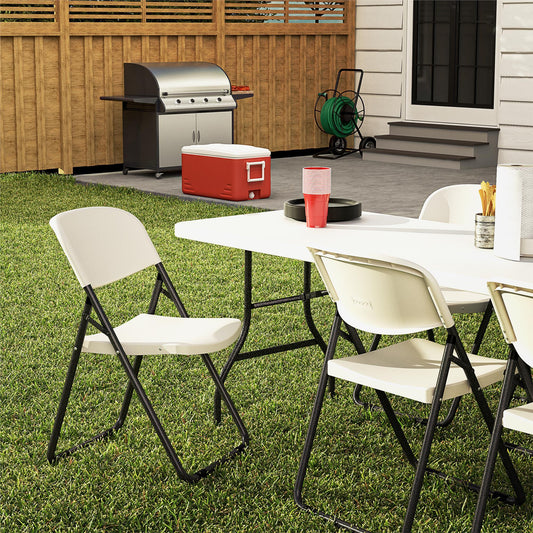 U - Leg Folding Chair - White