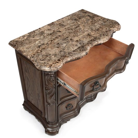 Nightstand, 3 Drawers - Brown / Coffee