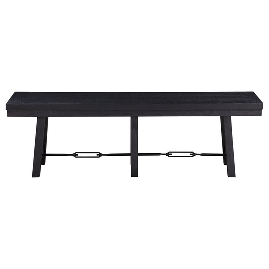 Yesler - Trestle Base Dining Bench - Black