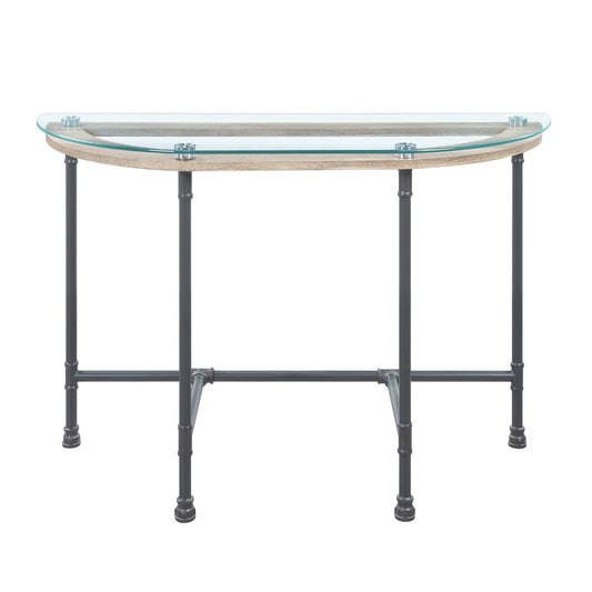 Brantley - Sofa Table - Clear Glass & Sandy Gray