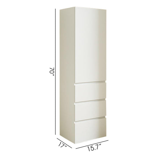 Elise - Slim Modular Closet Cabinet With Drawers - White