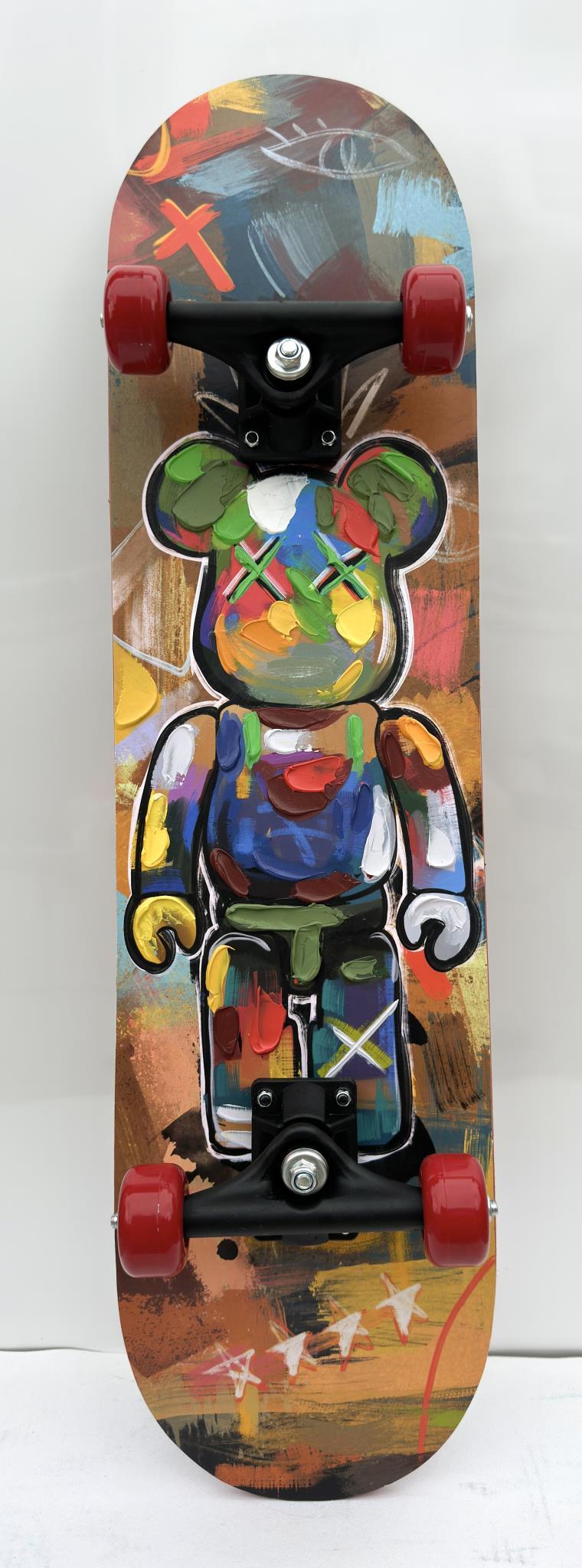 Skateboard - Graffiti Bear Red - Pink