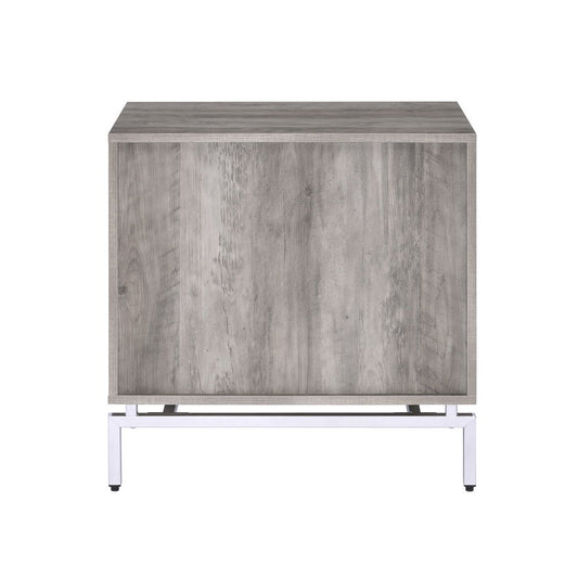 Cistus - Accent Table - Weathered Gray Oak & White