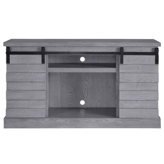 Amrita - TV Stand With Fireplace - Gray Oak