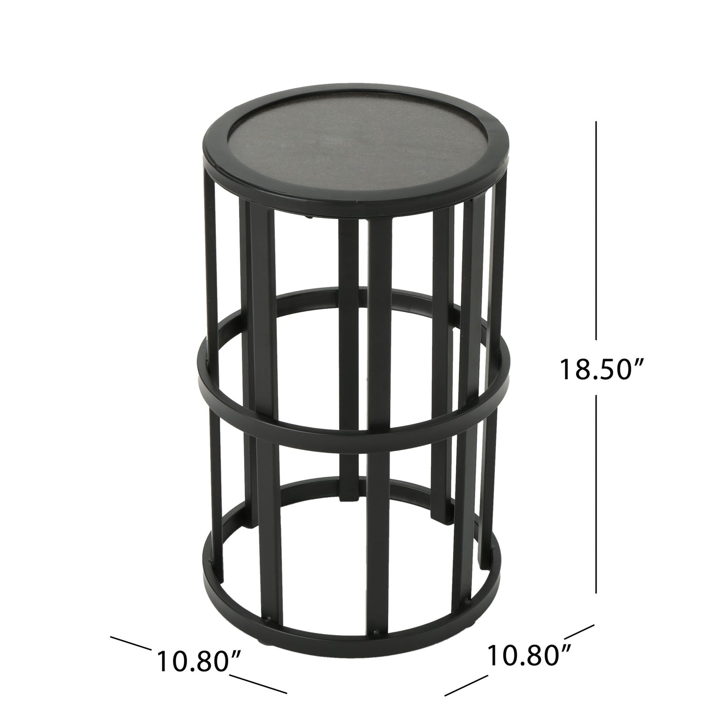 Outdoor Powder Coated Side Table - Gray