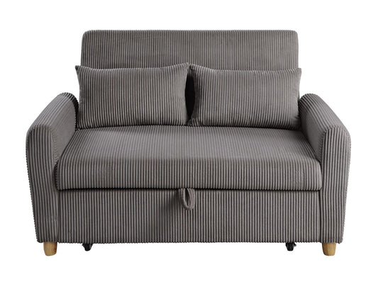 Justine - Convertible Sleeper Loveseat - Brown