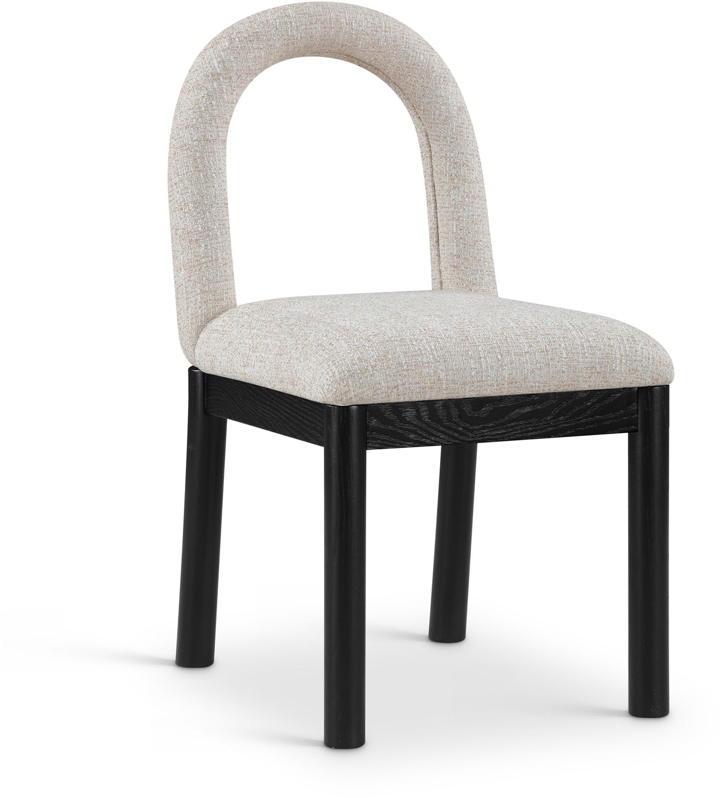 Conrad - Linen Dining Chair With Black Legs