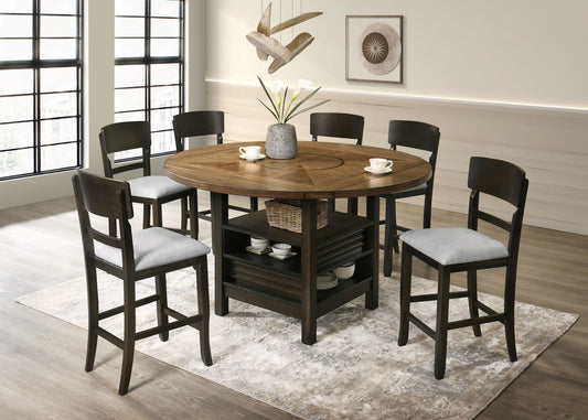 Oakly - Counter Height Chair (Set of 2) - Pearl Silver / Charcoal