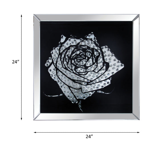 Talisha - Wall Art - Mirrored & Faux Crystal Rose