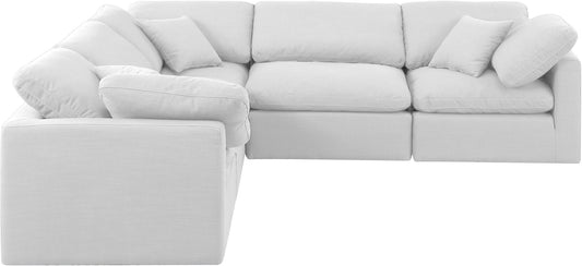 Indulge - Linen 5 Piece Modular Corner Sectional - White