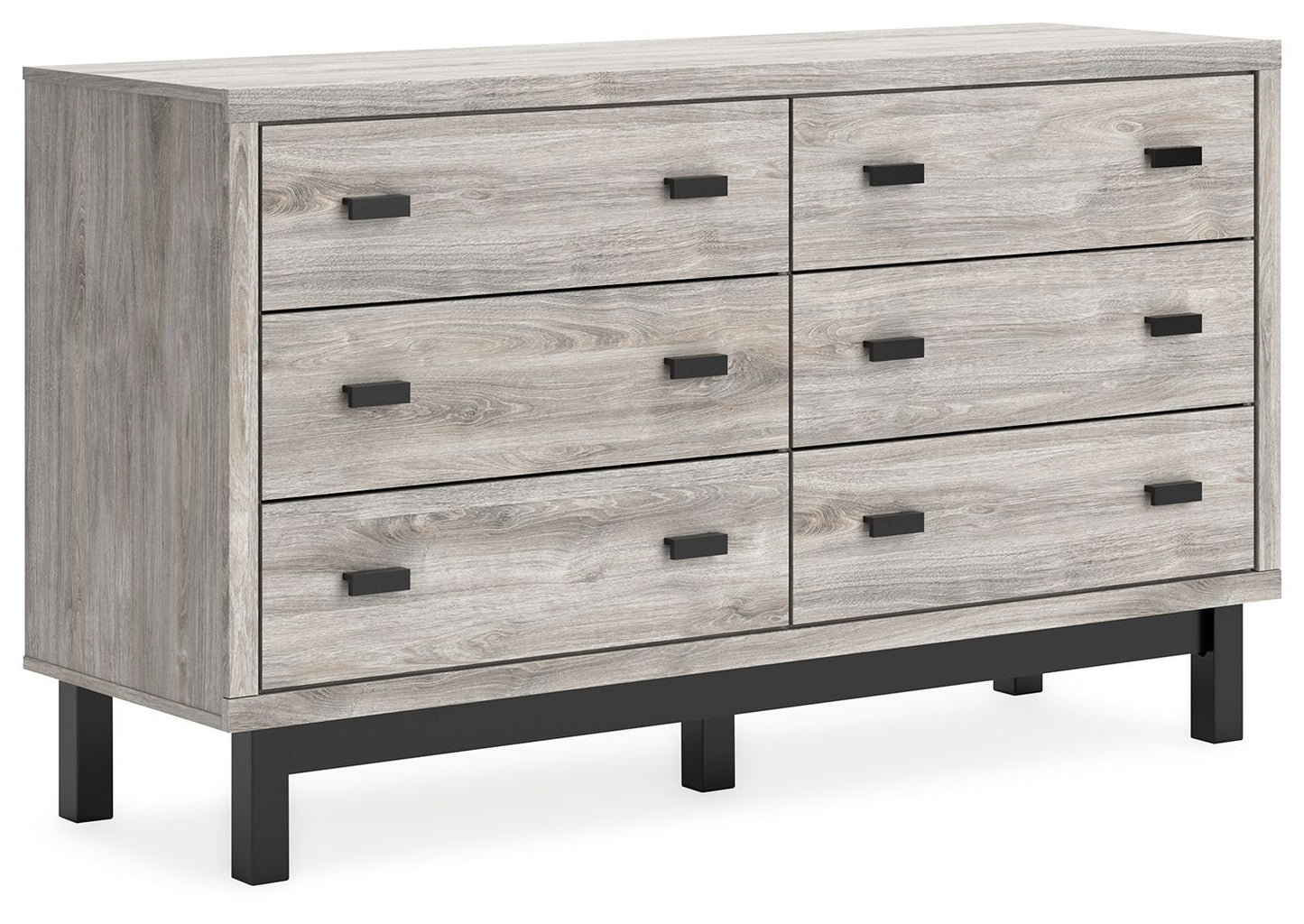 Vessalli - Six Drawer Dresser - Black / Gray