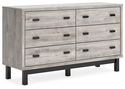 Vessalli - Six Drawer Dresser - Black / Gray