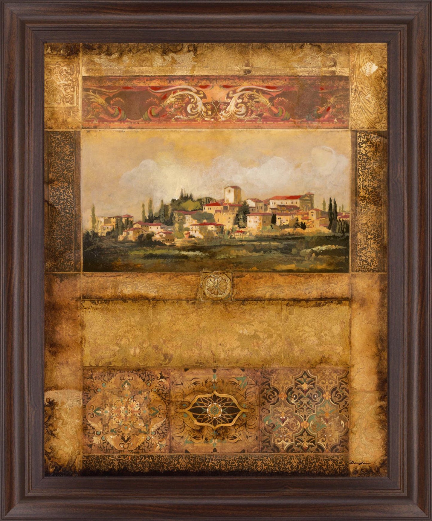 Tuscan Village Mosaic - 28" x 34" Framed Wall Art