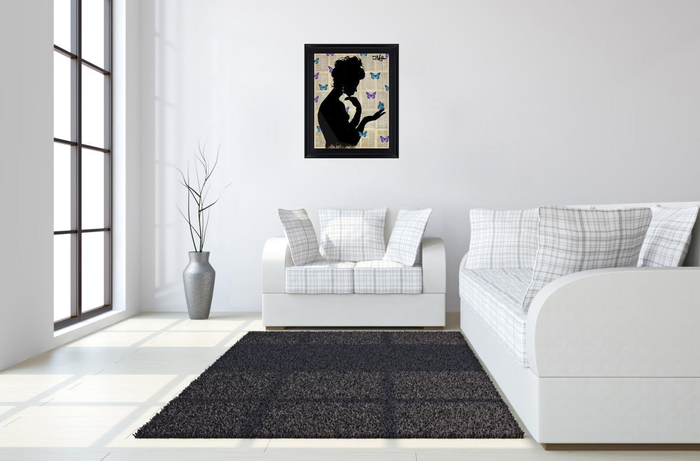 Whimsical Silhouette - 28" x 34" Framed Wall Art