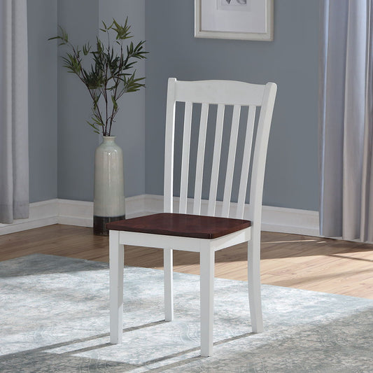 Green Leigh - Side Chair (Set of 2) - White & Walnut