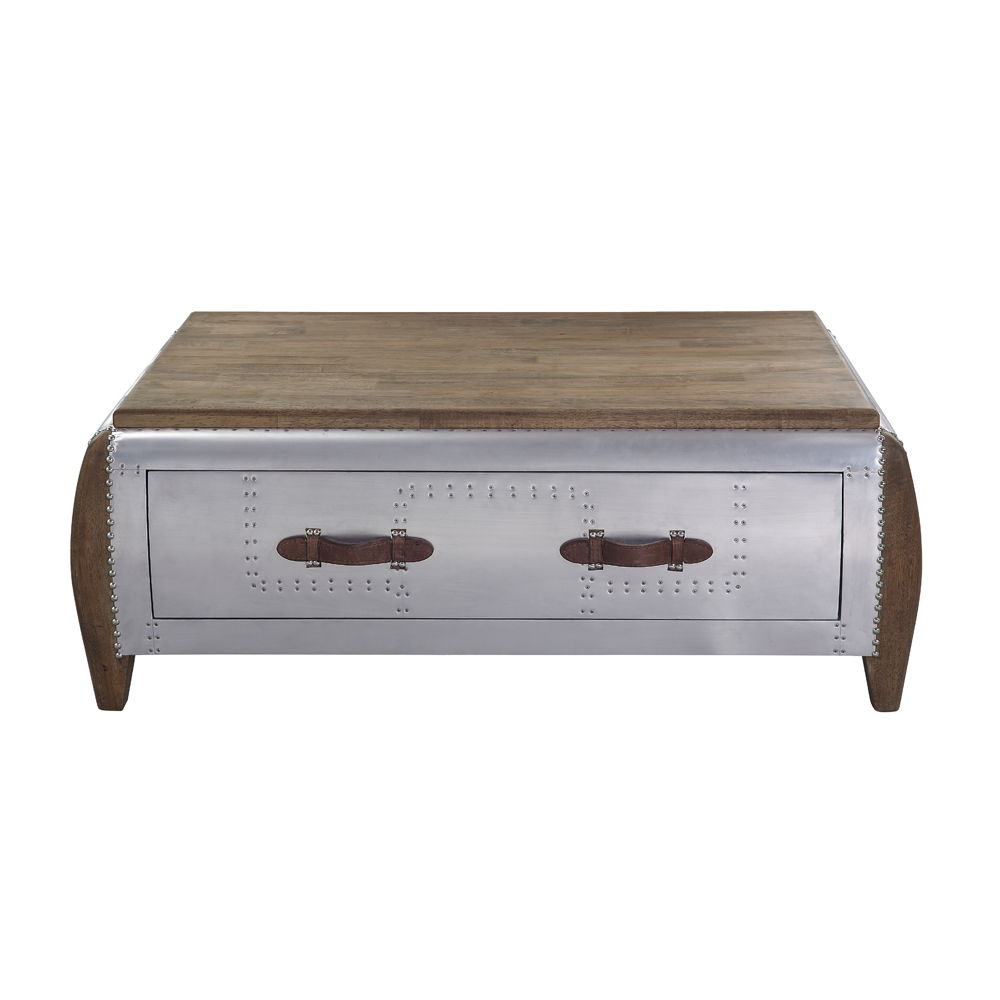 Brancaster - Coffee Table - Antique Oak & Aluminum