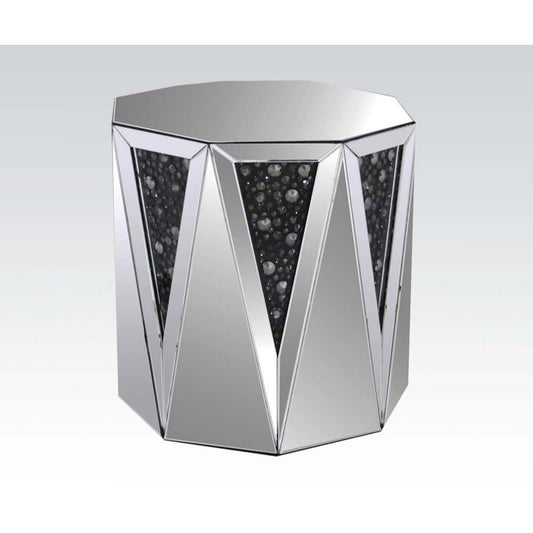 Nysa - End Table - Mirrored & Faux Crystals