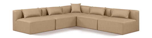 Cube - 5 Piece Modular Corner Armless Sectional - Tan