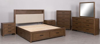 Ticanter - King/California King Storage Footboard With Roll Slats - Brown