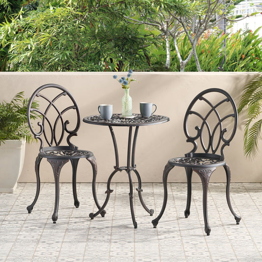 Charleston 3 Pieces Cast Bistro Set - Copper