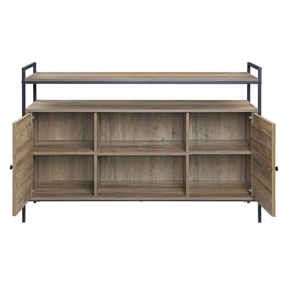 Baina - TV Stand - Rustic Oak & Black