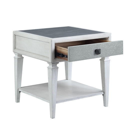 Katia - End Table - Rustic Gray & Weathered White