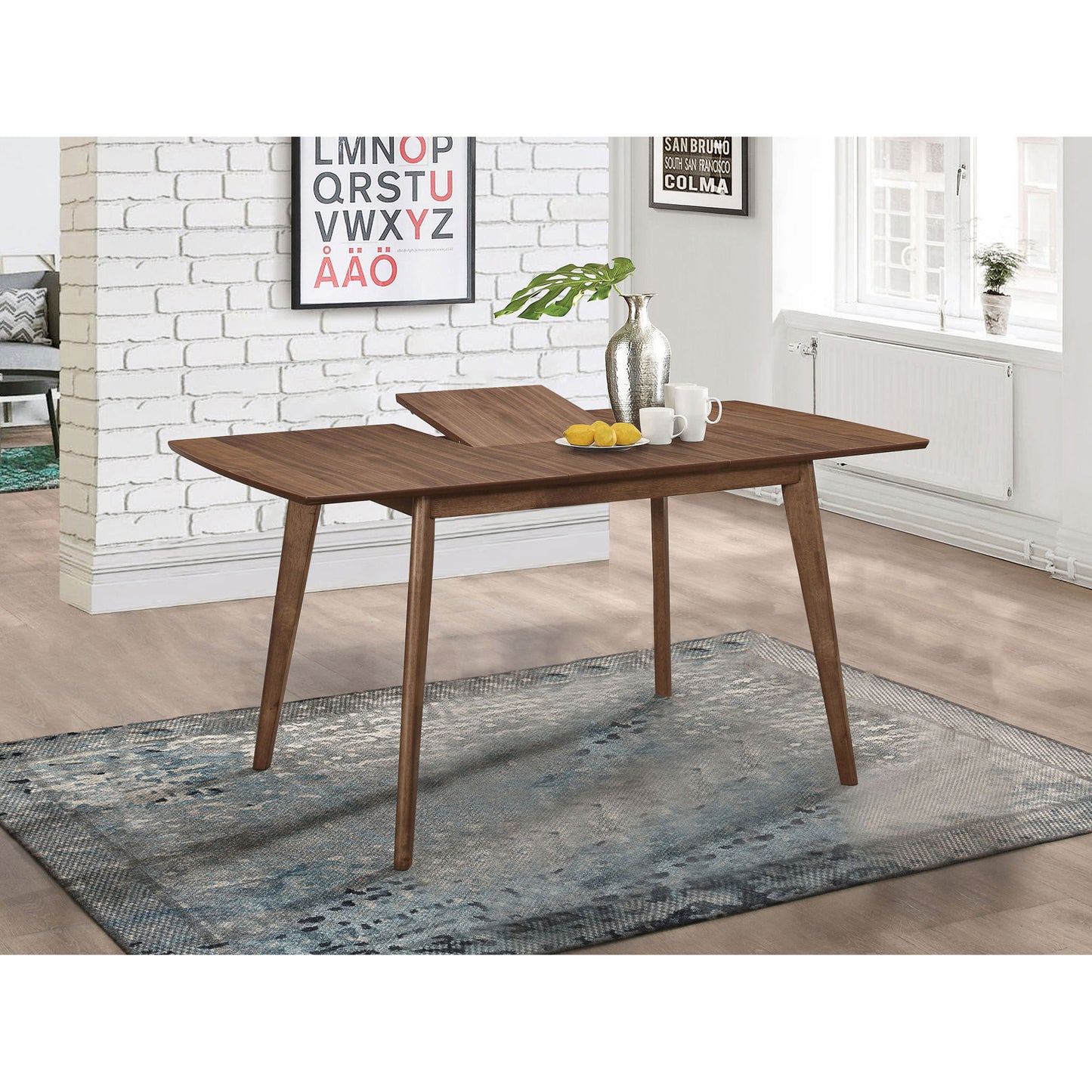 Rectangular Dining Table With Butterfly Leaf - Walnut
