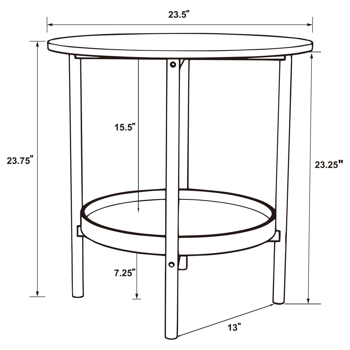 Kavita - Round Top Side End Table - Brown
