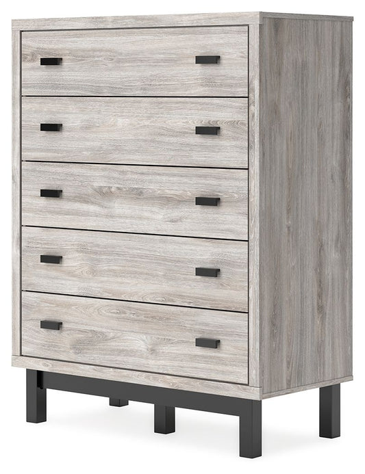 Vessalli - Five Drawer Wide Chest - Black / Gray