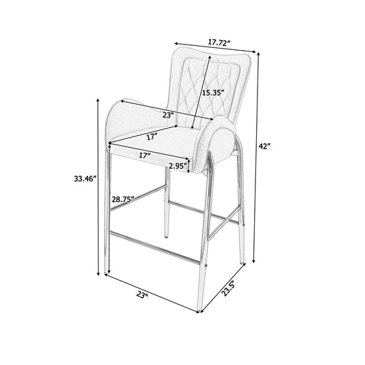 Fabric Counter Height Bar Stools (Set of 2)