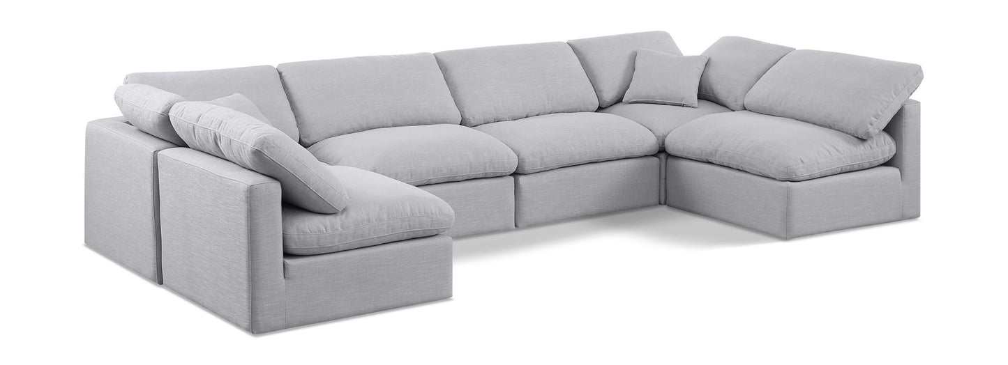 Indulge - Linen 6 Piece Modular U-Shaped Sectional